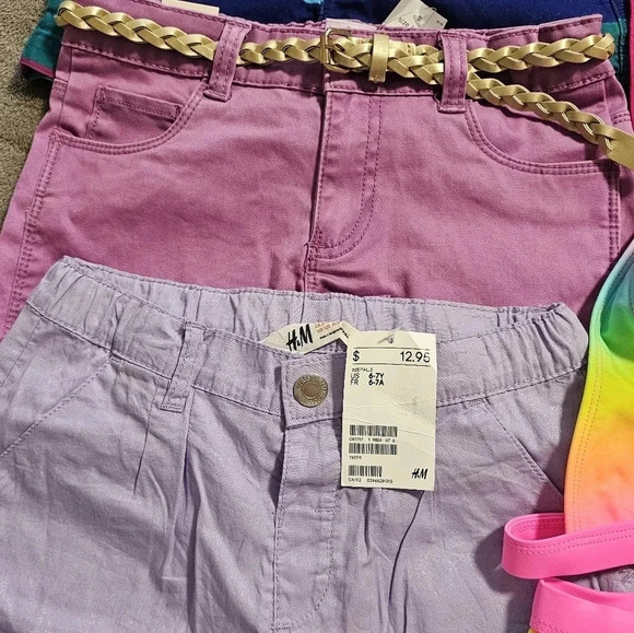 BUNDLE Girls Summer 10 items Clothing Swimwear Bikini Shorts Leggings si… - Picture 2 of 4